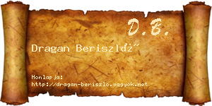 Dragan Beriszló névjegykártya